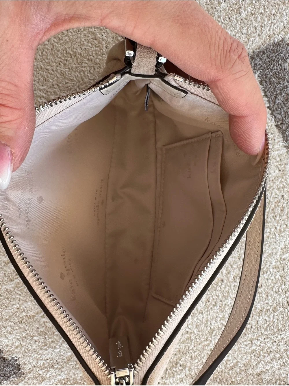 Suede Studded Crossbody Bag in Taupe Kate spade
